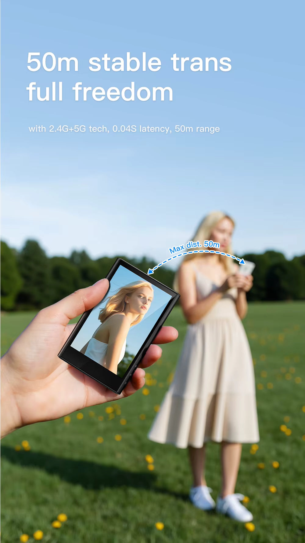 Magnetic Wireless Phone Vlog Selfie Monitor Screen