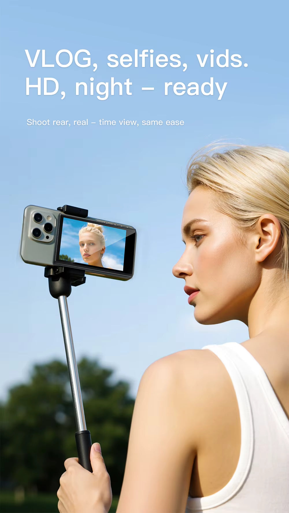 Magnetic Wireless Phone Vlog Selfie Monitor Screen
