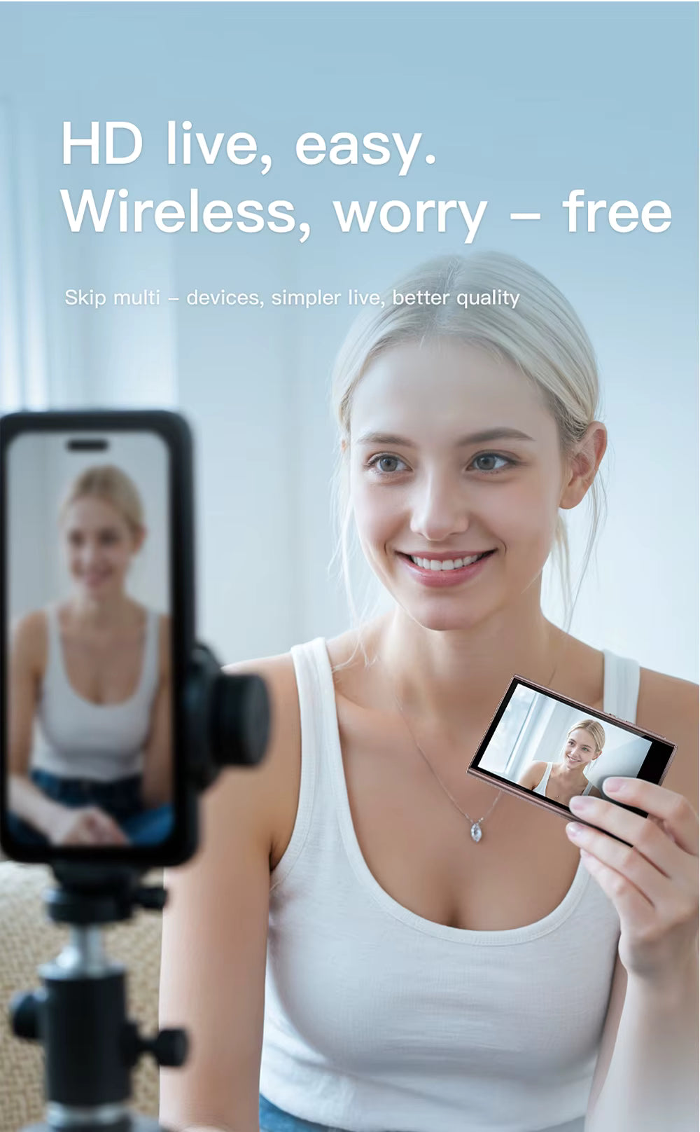 Magnetic Wireless Phone Vlog Selfie Monitor Screen